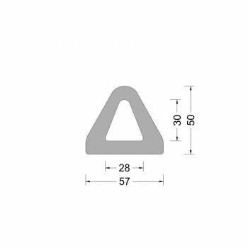 Gummi-Delta-Fenderprofil 57x50mm