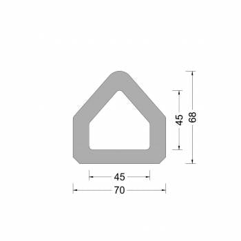 Gummi-Delta-Fenderprofil 70x68mm