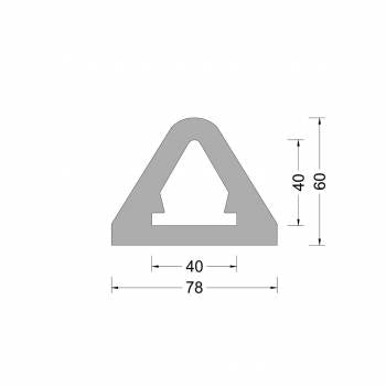 Gummi-Delta-Fenderprofil 78x60mm
