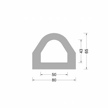 Gummi-Delta-Fenderprofil 80x65mm