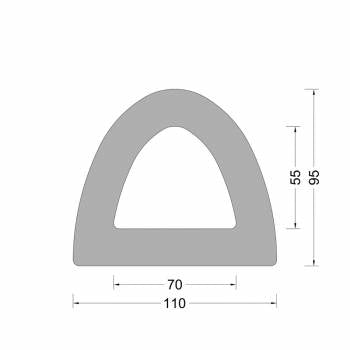 Gummi-Delta-Fenderprofil 110x95mm