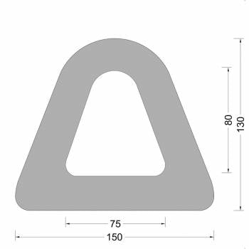 Gummi-Delta-Fenderprofil 150x130mm