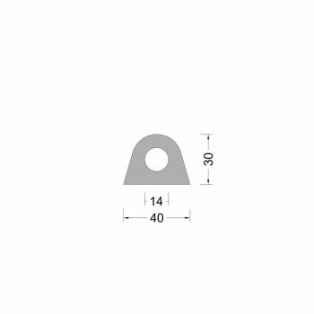 Gummi-Delta-Fenderprofil 40x30mm
