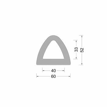 Gummi-Delta-Fenderprofil 60x52mm