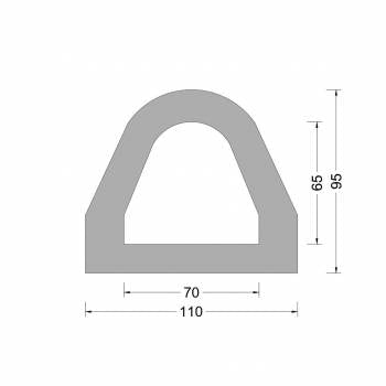 Gummi-Delta-Fenderprofil 110x95mm
